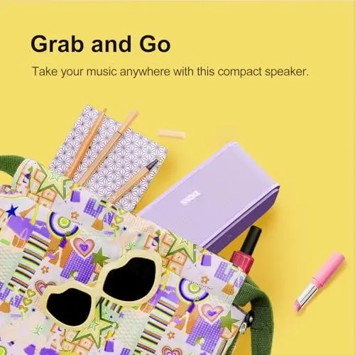 DOSS SoundBox Touch Wireless Bluetooth Speaker-12W HD Sound with Rich Bass, IPX5 Waterproof, 20H Playtime, Ideal Christmas & White Elephant Gift for Men, Women, Teens, Office, Home, Travel-Purple 