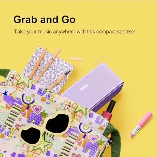 DOSS SoundBox Touch Wireless Bluetooth Speaker-12W HD Sound with Rich Bass, IPX5 Waterproof, 20H Playtime, Ideal Christmas & White Elephant Gift for Men, Women, Teens, Office, Home, Travel-Purple - DOSS