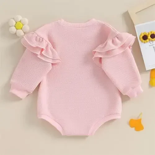 DOSYZTO Baby Boy Girl Bubble Shirt Romper Outfit Short Sleeve Summer Bodysuit Top Newborn Oversized Crewneck Jumpsuit - 4