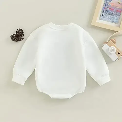 DOSYZTO Baby Boy Girl Bubble Shirt Romper Outfit Short Sleeve Summer Bodysuit Top Newborn Oversized Crewneck Jumpsuit - 4