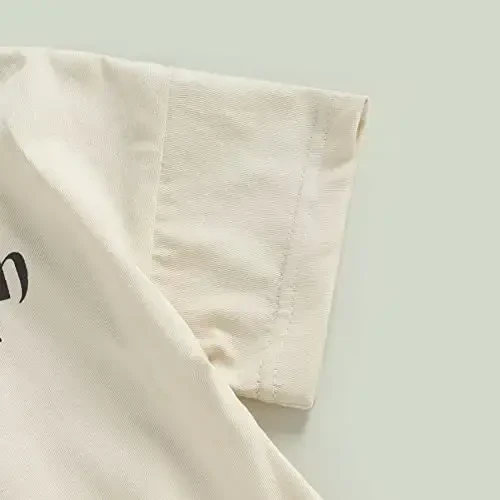 DOSYZTO Baby Boy Girl Bubble Shirt Romper Outfit Short Sleeve Summer Bodysuit Top Newborn Oversized Crewneck Jumpsuit - 7