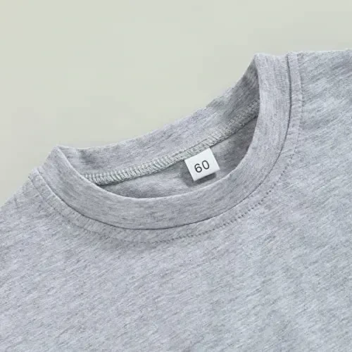 DOSYZTO Baby Boy Girl Bubble Shirt Romper Outfit Short Sleeve Summer Bodysuit Top Newborn Oversized Crewneck Jumpsuit - 4