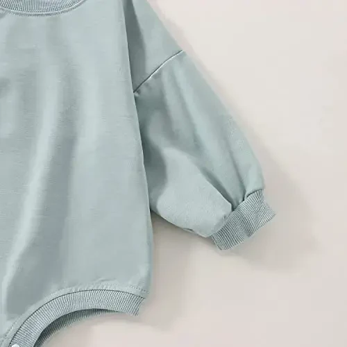 DOSYZTO Baby Boy Girl Bubble Shirt Romper Outfit Short Sleeve Summer Bodysuit Top Newborn Oversized Crewneck Jumpsuit - 5