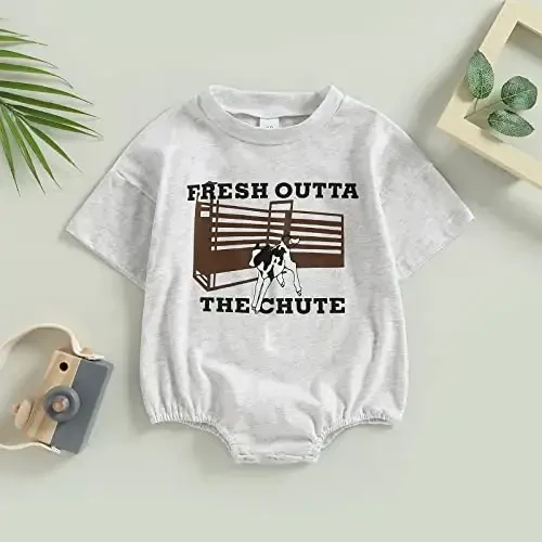 DOSYZTO Baby Boy Girl Bubble Shirt Romper Outfit Short Sleeve Summer Bodysuit Top Newborn Oversized Crewneck Jumpsuit - DOSYZTO (1)