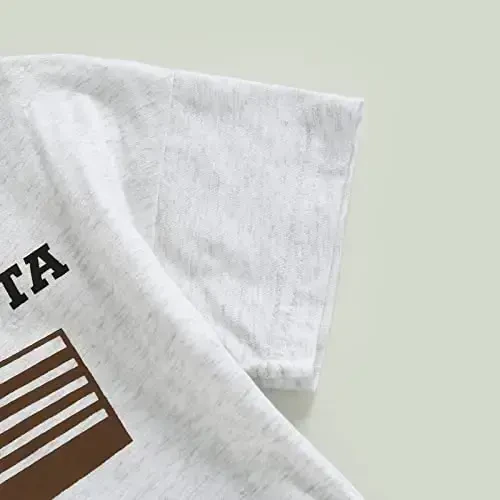 DOSYZTO Baby Boy Girl Bubble Shirt Romper Outfit Short Sleeve Summer Bodysuit Top Newborn Oversized Crewneck Jumpsuit - 6