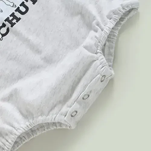 DOSYZTO Baby Boy Girl Bubble Shirt Romper Outfit Short Sleeve Summer Bodysuit Top Newborn Oversized Crewneck Jumpsuit - 7