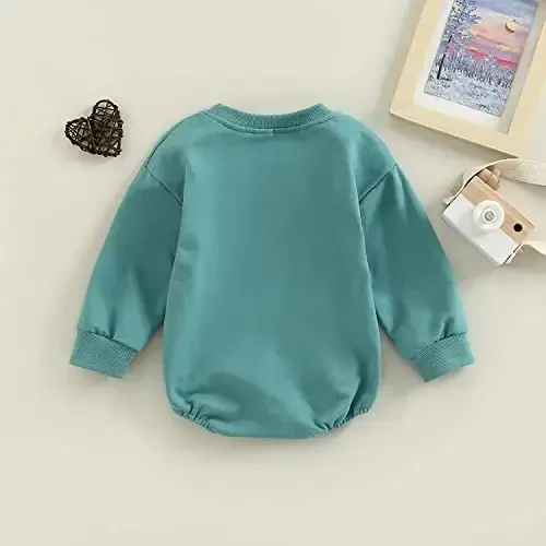 DOSYZTO Baby Boy Girl Bubble Shirt Romper Outfit Short Sleeve Summer Bodysuit Top Newborn Oversized Crewneck Jumpsuit - 4