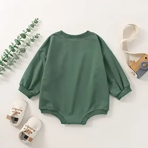 DOSYZTO Baby Boy Girl Bubble Shirt Romper Outfit Short Sleeve Summer Bodysuit Top Newborn Oversized Crewneck Jumpsuit - 3