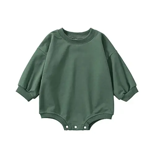 DOSYZTO Baby Boy Girl Bubble Shirt Romper Outfit Short Sleeve Summer Bodysuit Top Newborn Oversized Crewneck Jumpsuit - DOSYZTO