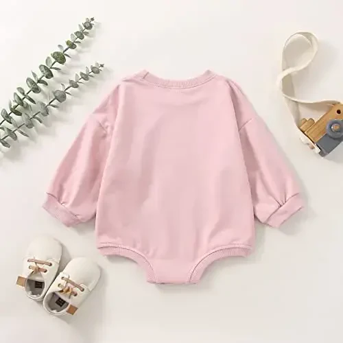 DOSYZTO Baby Boy Girl Bubble Shirt Romper Outfit Short Sleeve Summer Bodysuit Top Newborn Oversized Crewneck Jumpsuit - 3