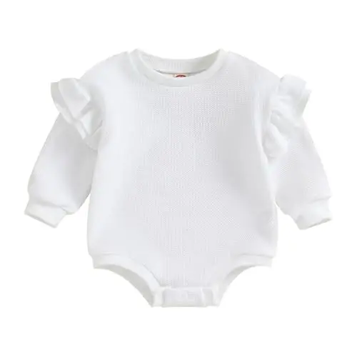 DOSYZTO Baby Boy Girl Bubble Shirt Romper Outfit Short Sleeve Summer Bodysuit Top Newborn Oversized Crewneck Jumpsuit - 1