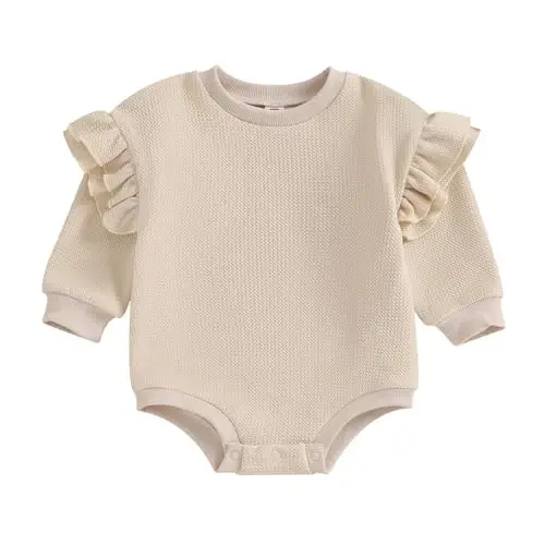 DOSYZTO Baby Boy Girl Bubble Shirt Romper Outfit Short Sleeve Summer Bodysuit Top Newborn Oversized Crewneck Jumpsuit - 1