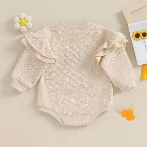 DOSYZTO Baby Boy Girl Bubble Shirt Romper Outfit Short Sleeve Summer Bodysuit Top Newborn Oversized Crewneck Jumpsuit - 3