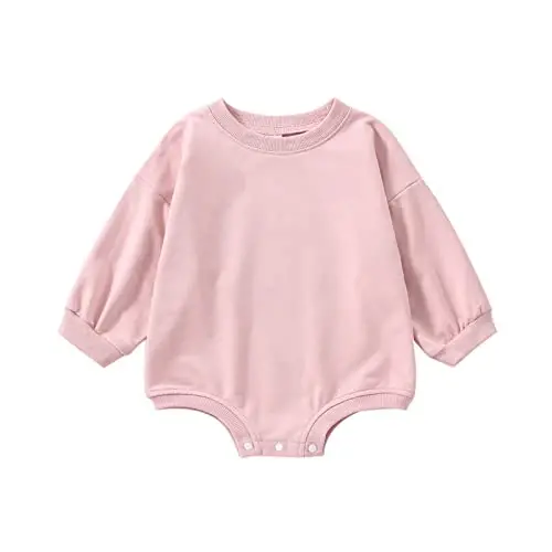 DOSYZTO Baby Boy Girl Bubble Shirt Romper Outfit Short Sleeve Summer Bodysuit Top Newborn Oversized Crewneck Jumpsuit - 1