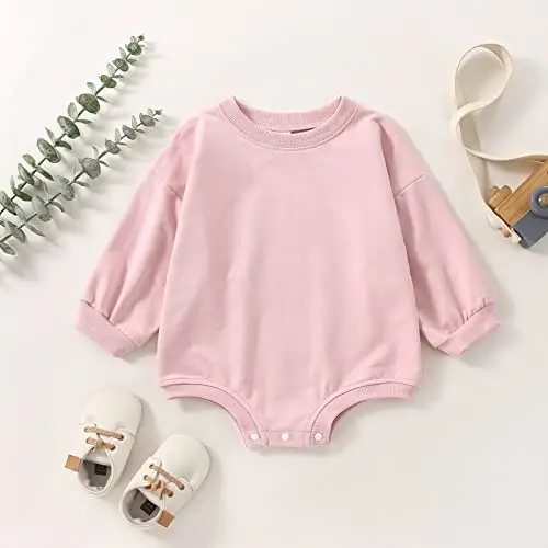 DOSYZTO Baby Boy Girl Bubble Shirt Romper Outfit Short Sleeve Summer Bodysuit Top Newborn Oversized Crewneck Jumpsuit - 2