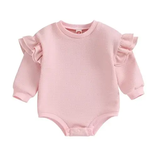 DOSYZTO Baby Boy Girl Bubble Shirt Romper Outfit Short Sleeve Summer Bodysuit Top Newborn Oversized Crewneck Jumpsuit - 1