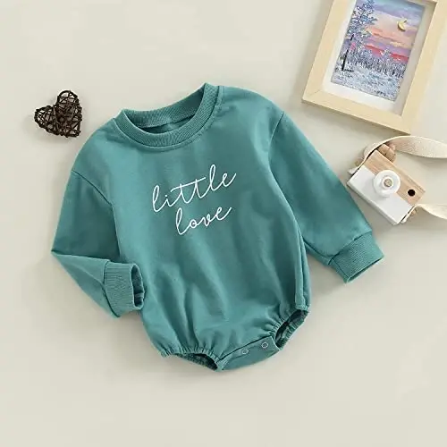 DOSYZTO Baby Boy Girl Bubble Shirt Romper Outfit Short Sleeve Summer Bodysuit Top Newborn Oversized Crewneck Jumpsuit - 3