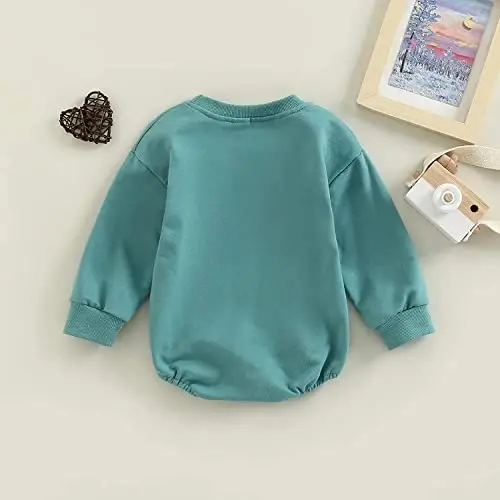 DOSYZTO Baby Boy Girl Bubble Shirt Romper Outfit Short Sleeve Summer Bodysuit Top Newborn Oversized Crewneck Jumpsuit - 4