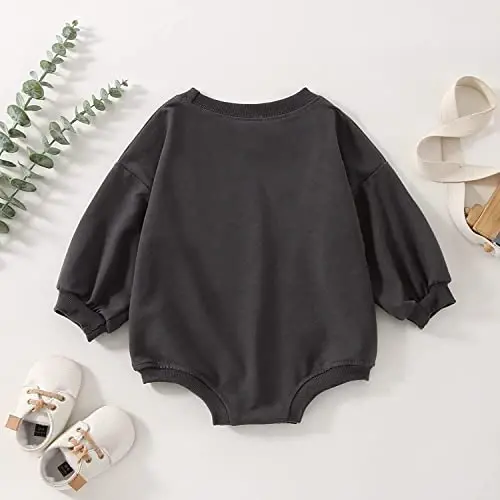 DOSYZTO Baby Boy Girl Bubble Shirt Romper Outfit Short Sleeve Summer Bodysuit Top Newborn Oversized Crewneck Jumpsuit - 3