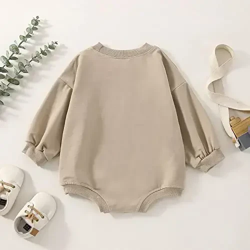 DOSYZTO Baby Boy Girl Bubble Shirt Romper Outfit Short Sleeve Summer Bodysuit Top Newborn Oversized Crewneck Jumpsuit - 3