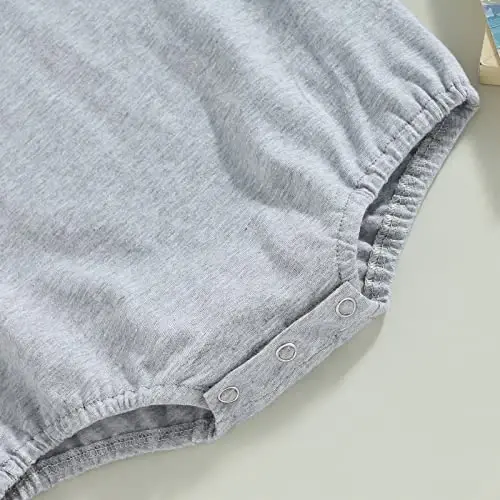 DOSYZTO Baby Boy Girl Bubble Shirt Romper Outfit Short Sleeve Summer Bodysuit Top Newborn Oversized Crewneck Jumpsuit - 6