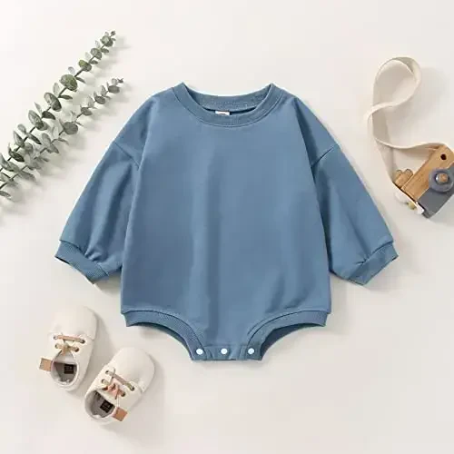 DOSYZTO Baby Boy Girl Bubble Shirt Romper Outfit Short Sleeve Summer Bodysuit Top Newborn Oversized Crewneck Jumpsuit - DOSYZTO (1)