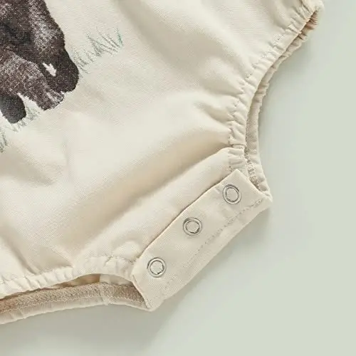 DOSYZTO Baby Boy Girl Bubble Shirt Romper Outfit Short Sleeve Summer Bodysuit Top Newborn Oversized Crewneck Jumpsuit - 5