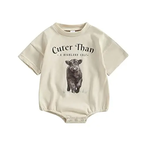 DOSYZTO Baby Boy Girl Bubble Shirt Romper Outfit Short Sleeve Summer Bodysuit Top Newborn Oversized Crewneck Jumpsuit - 1