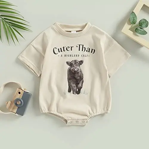 DOSYZTO Baby Boy Girl Bubble Shirt Romper Outfit Short Sleeve Summer Bodysuit Top Newborn Oversized Crewneck Jumpsuit - DOSYZTO (1)