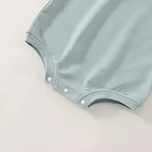 DOSYZTO Baby Boy Girl Bubble Shirt Romper Outfit Short Sleeve Summer Bodysuit Top Newborn Oversized Crewneck Jumpsuit - 6