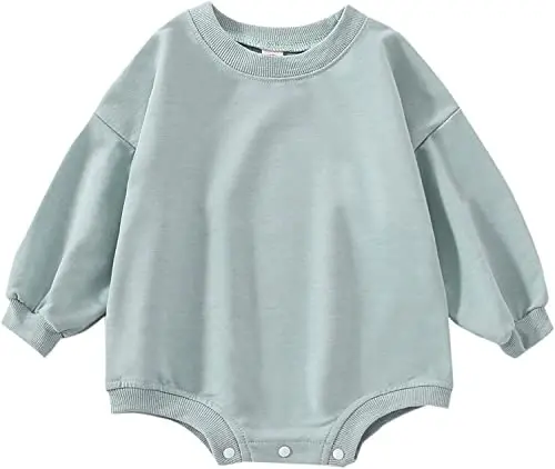 DOSYZTO Baby Boy Girl Bubble Shirt Romper Outfit Short Sleeve Summer Bodysuit Top Newborn Oversized Crewneck Jumpsuit - 1