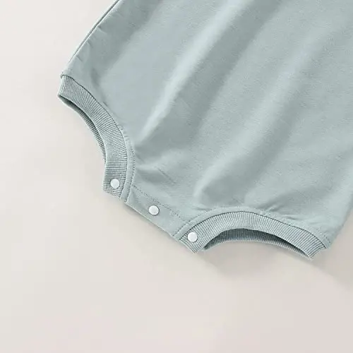 DOSYZTO Baby Boy Girl Bubble Shirt Romper Outfit Short Sleeve Summer Bodysuit Top Newborn Oversized Crewneck Jumpsuit - 6