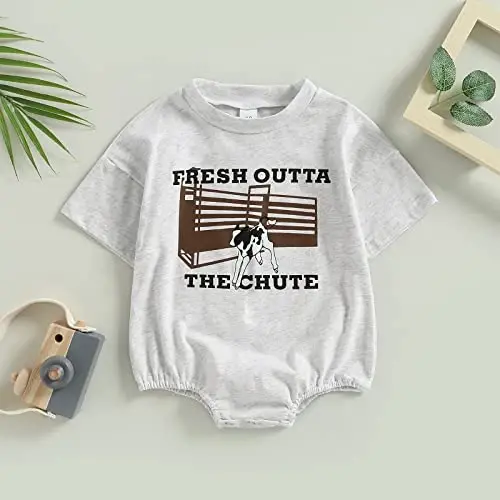 DOSYZTO Baby Boy Girl Bubble Shirt Romper Outfit Short Sleeve Summer Bodysuit Top Newborn Oversized Crewneck Jumpsuit - DOSYZTO (1)
