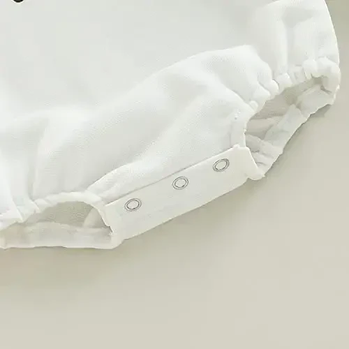 DOSYZTO Chaqaloq bola qiz pufak ko'ylak Romper Kiyim Qisqa yengli yozgi Bodysuit Top Yangi tug'ilgan katta o'lchamli ekipaj bo'yinbog'li kombinezon - 7