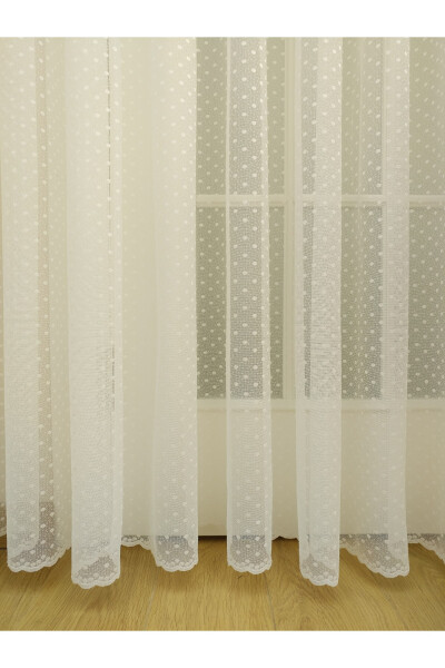 Dotted Lace Voile Curtain, 350x250, Tight Pleats, 1/3 - 2