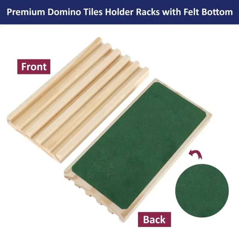 Double 6 Dominoes with 4 Wooden Trays for Adults Classic Board Games Family Game Night - 5