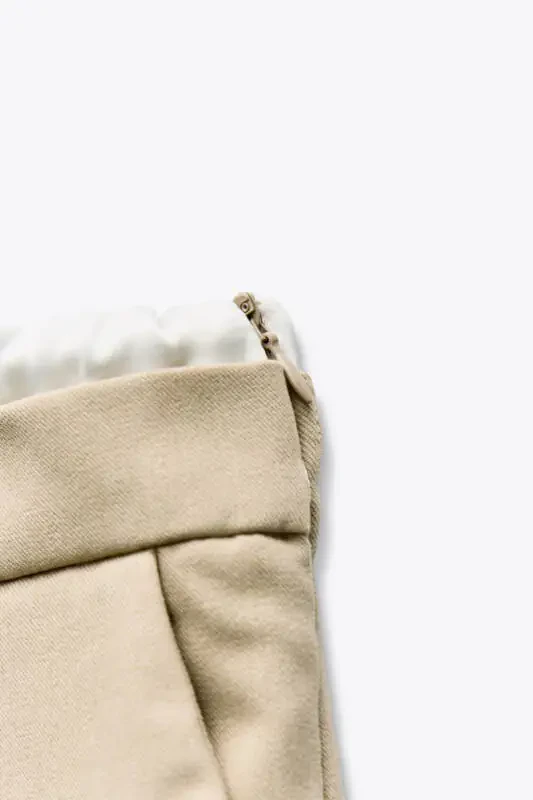 DOUBLE BELTED WIDE LEG TROUSERS-Sand - 6