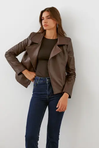 Double-Breasted Leather Jacket - URBAN FOCUS (1)