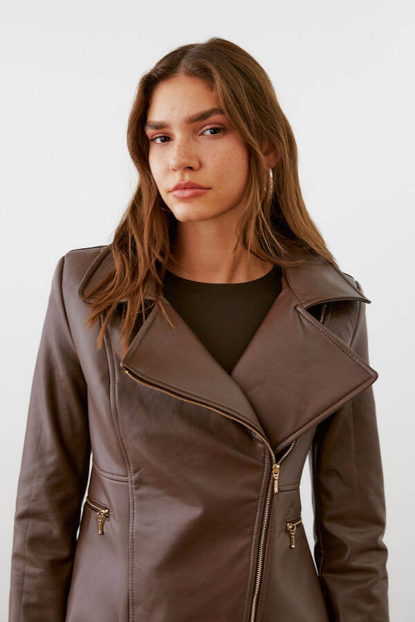 Double-Breasted Leather Jacket - 6