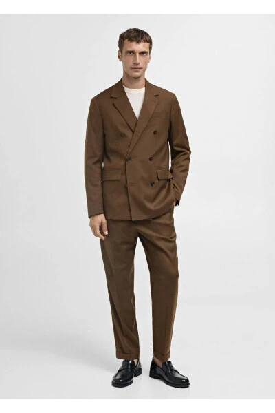 Double-breasted slim fit blazer jacket - MANGO MAN (1)