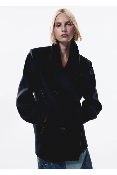 Double-breasted wool coat - MANGO