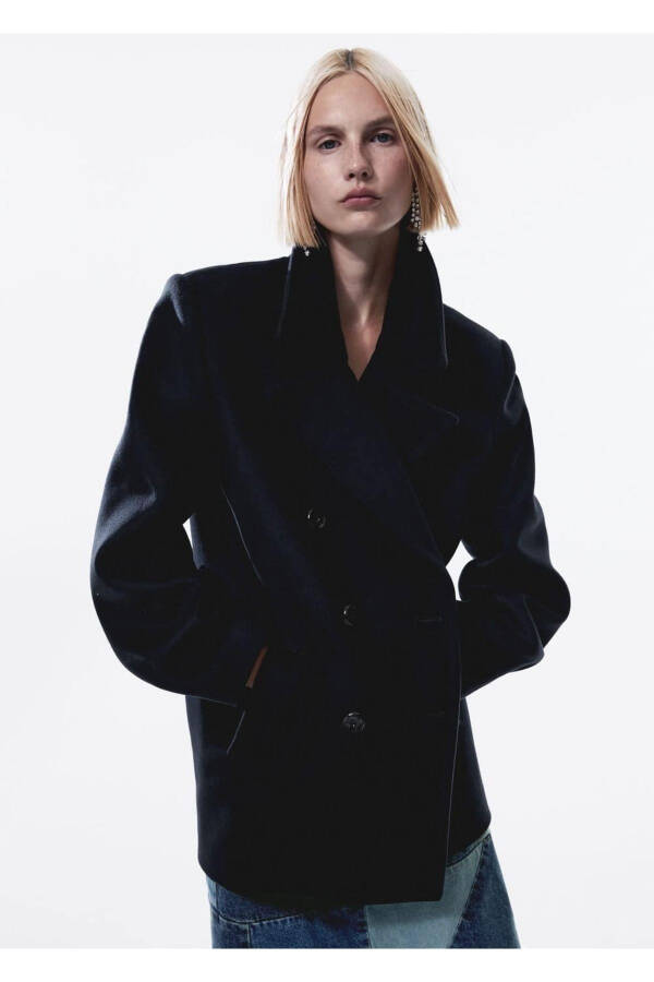 Double-breasted wool coat - 1