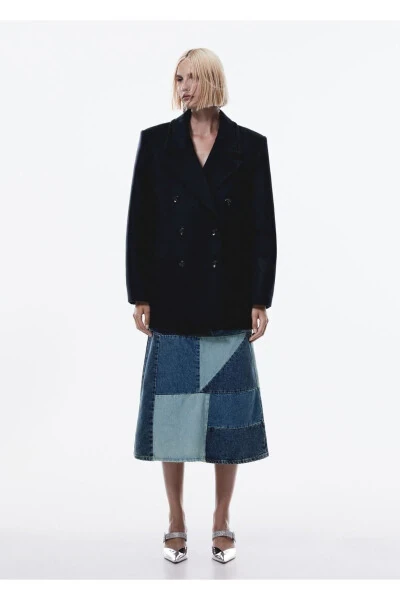 Double-breasted wool coat - MANGO (1)