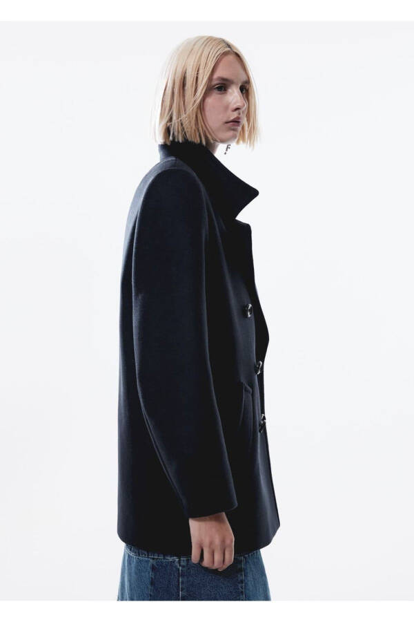 Double-breasted wool coat - 7