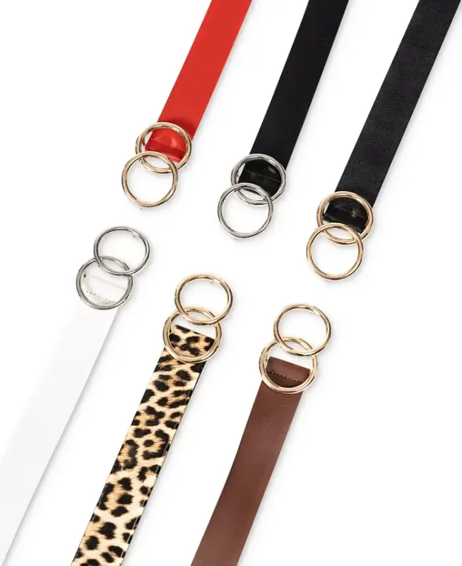 Double Circle Belt, Created for Modazone - Black/Gold - 6