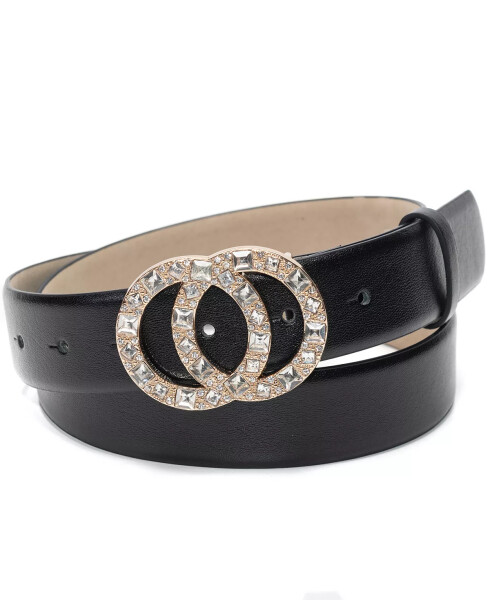 Double-Circle Rhinestone Belt, Created for Modazone Black/Silver - 9