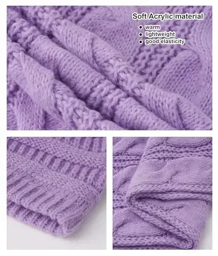 Double Couple Womens Scarf Beanie Hat Set Thick Winter Infinity Scarf Knit Scarfs for Women - 4