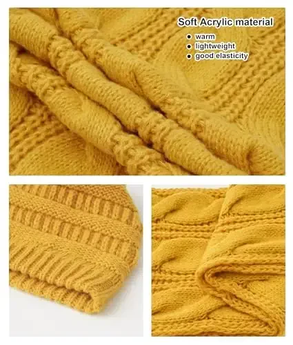Double Couple Womens Scarf Beanie Hat Set Thick Winter Infinity Scarf Knit Scarfs for Women - 4