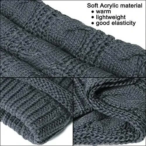 Double Couple Womens Scarf Beanie Hat Set Thick Winter Infinity Scarf Knit Scarfs for Women - 4