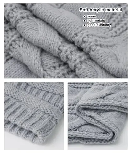 Double Couple Womens Scarf Beanie Hat Set Thick Winter Infinity Scarf Knit Scarfs for Women - 4
